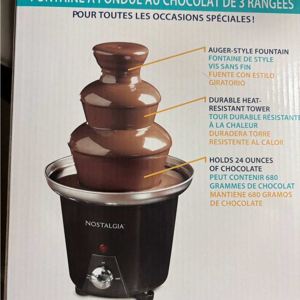 Nostalgia Chocolate Fountain - Black and Silver